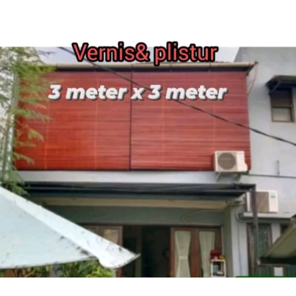 Tirai kulit bambu UK (3x3)(3x2)(2,5x3)(3x4)lengkap tali penggulung