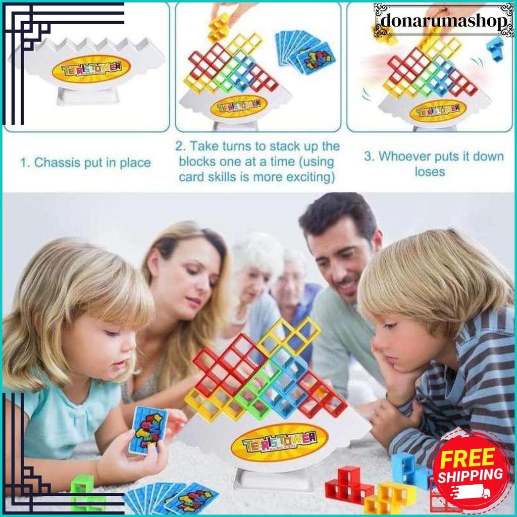 Mainan Anak Tetris Tetra Tower / Mainan Keseimbangan Ss1561 Grade A