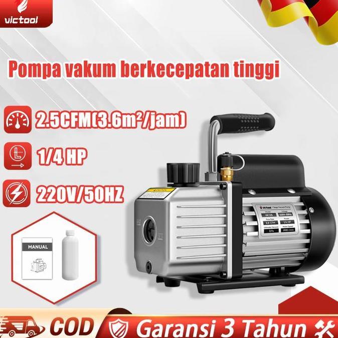 SAMOJAPAN CODvictool Pompa vakum portabel, kompresor vakum, cocok untuk perawatan AC, refrigeran, po