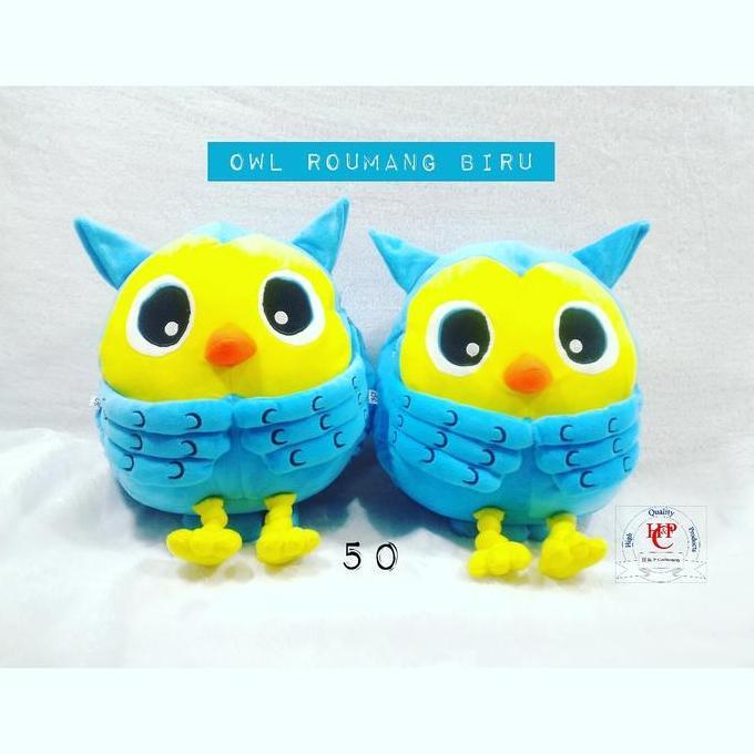 Boneka Owl Jumbo Roumang Biru