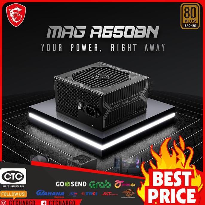 PSU MSI MAG A650BN 650watt - Power supply MSI A650BN Bronze 80+ 650W Diskon