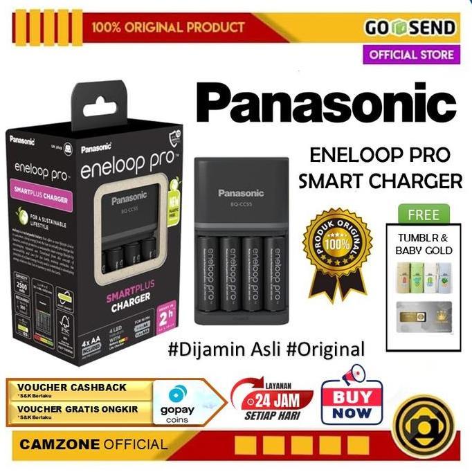 Panasonic Eneloop Pro Bq-Cc55 Smartplus Charger W/ 4Xaa 2500Mah