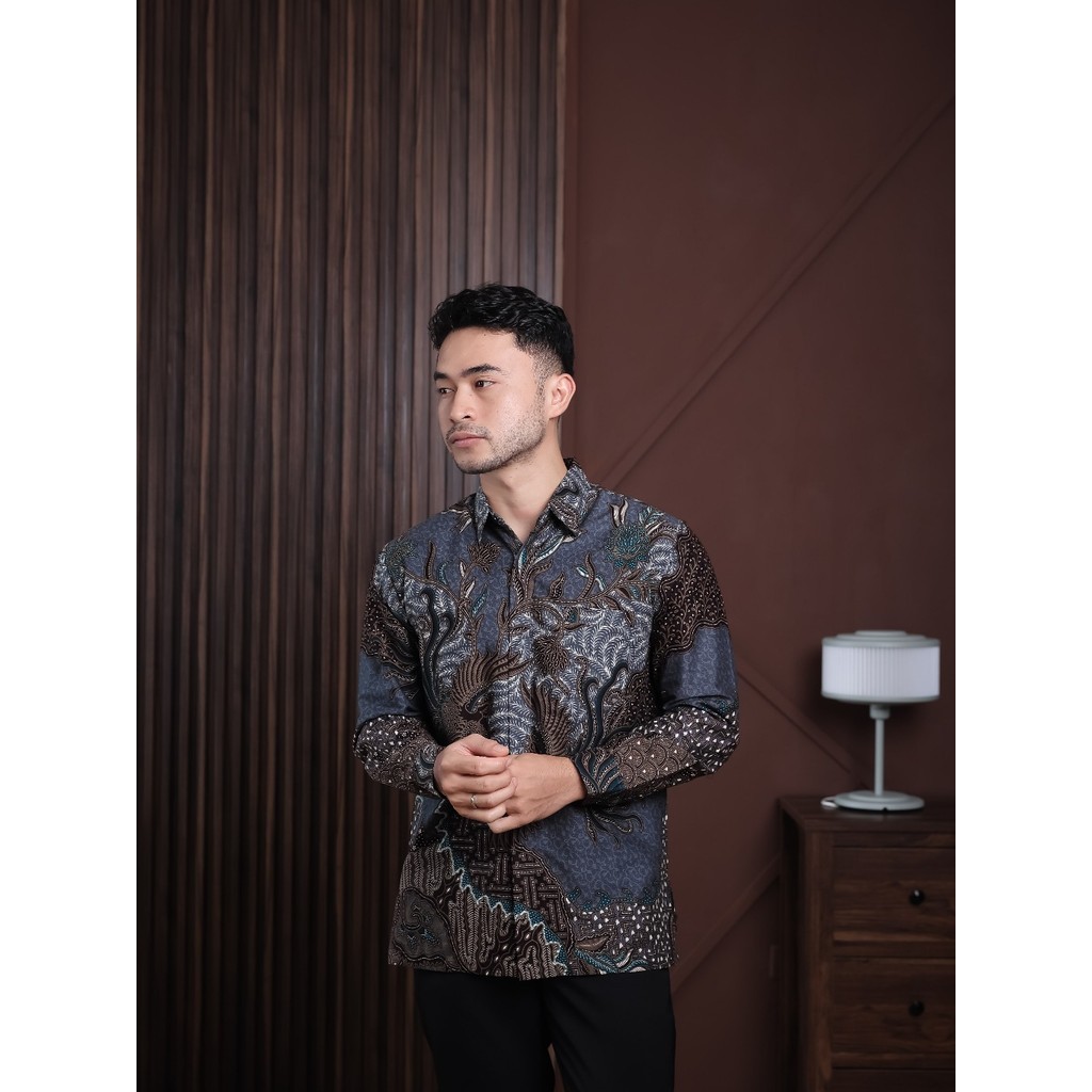 Hardi Batik - RIZKY GREY | Kemeja Batik Pria Lengan Panjang
