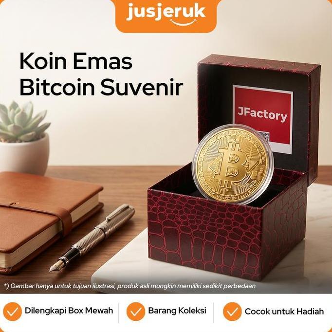 Cellme- Jfactory Bitcoin Suvenir Keping Koin Emas/Replika Bitcoin Sovenir