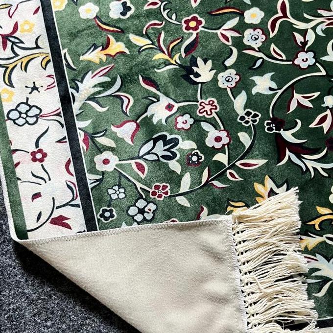 Nice- Yallahajj Sejadah Mini Motif Raudhah 50X35 Cm Sajadah Travel Rumbai