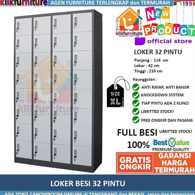 Ditio- Lemari Loker Besi Locker Besi Cabinet 32 Pintu Full Besi Akl32