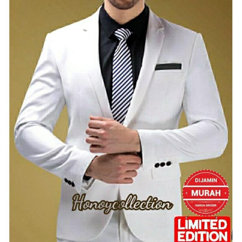 Mega Jas Pria Putih | Jas Putih Pria | Blazer Pria Putih | Jas Formal Pria | Blazer Pria | Blazer Pu