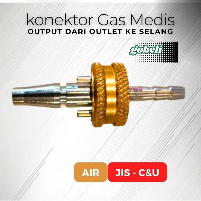 Long- Konektor Gas Medis - Konektor Regulator Oxygen Flowmeter - Conector Flowmeter Type Jis/Cnu/C&U