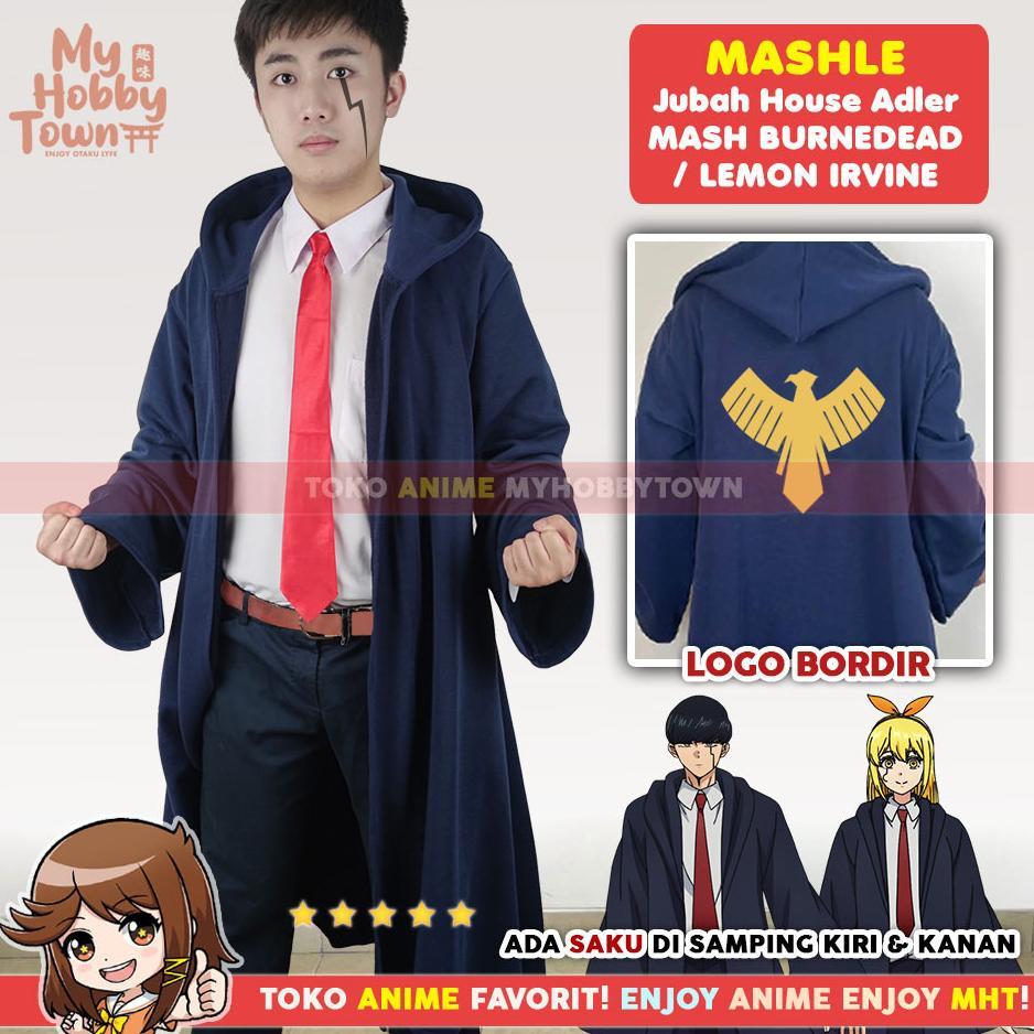 MyHobbyTown Jubah Cosplay Anime Mashle Jaket Hoodie House Adler Mash Burnedead Lemon Irvine Finn Ame
