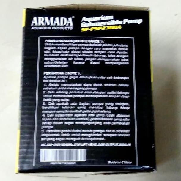 NEW pompa celup kolam ikan Armada SP-PSP2300A 27W Fmax.2500L/H Hmax.2.5m