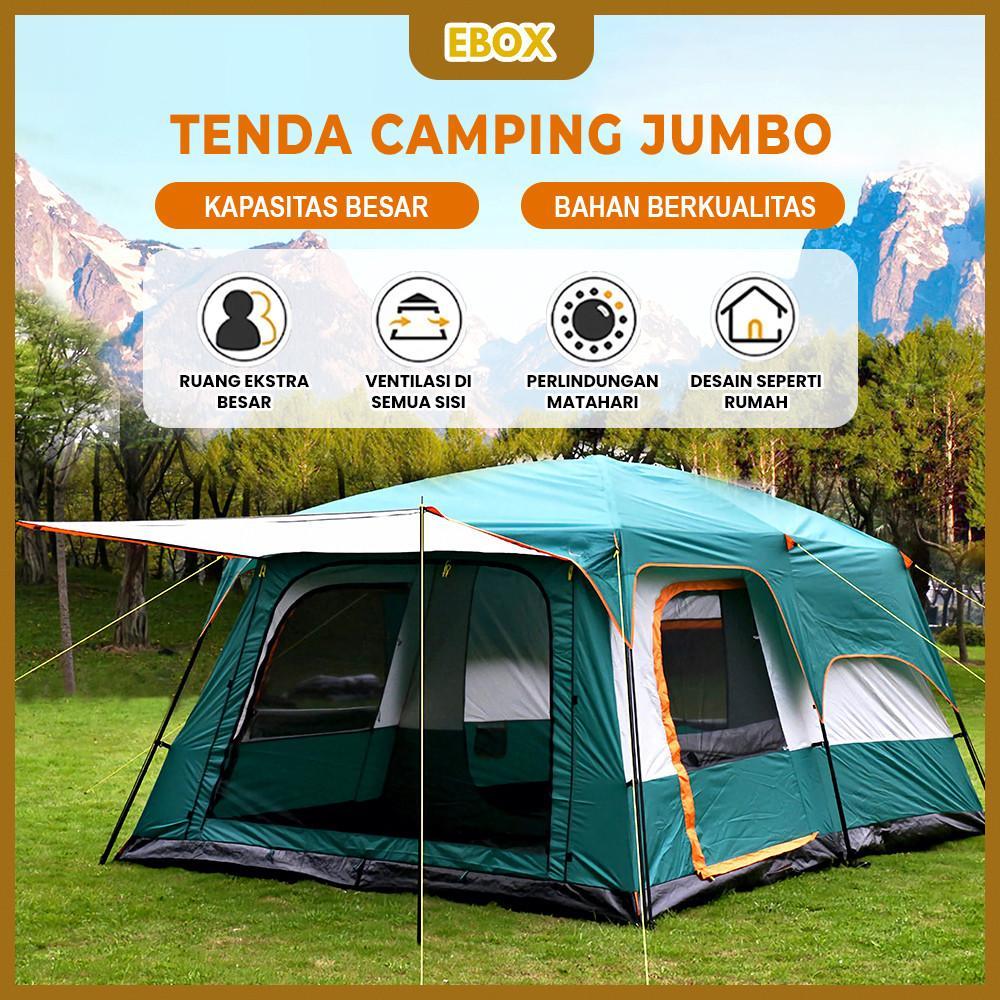 Tenda Camping Jumbo 10-13 Orang Tenda Outdoor Ada 2 Ruangan Waterproof Luxury Automatic