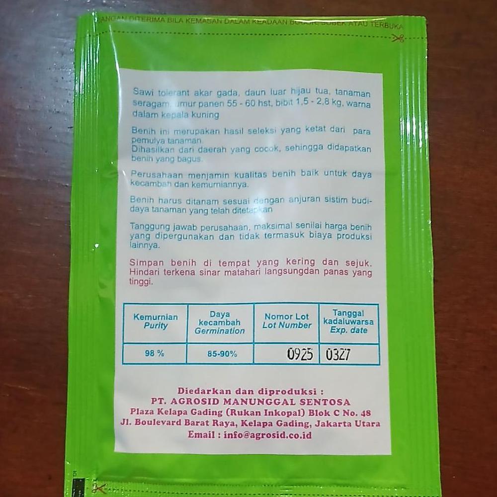 Promo Benih Bibit Sawi Putih F1 Sikko 140 Isi 20 Ml Siapkirim Ya