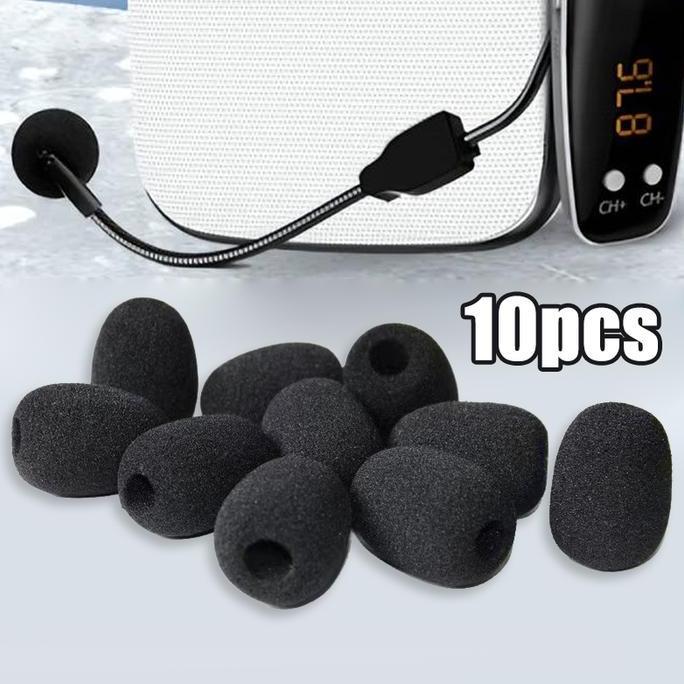 Zeland- 10Pcs Busa Foam Mic Penutup Spons Microphone Headset Lavalier Microphones Sponge Cover Heads
