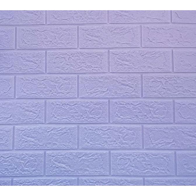 Parede - Wallpaper Dinding 3D Foam Brick Batu Bata Ungu Muda