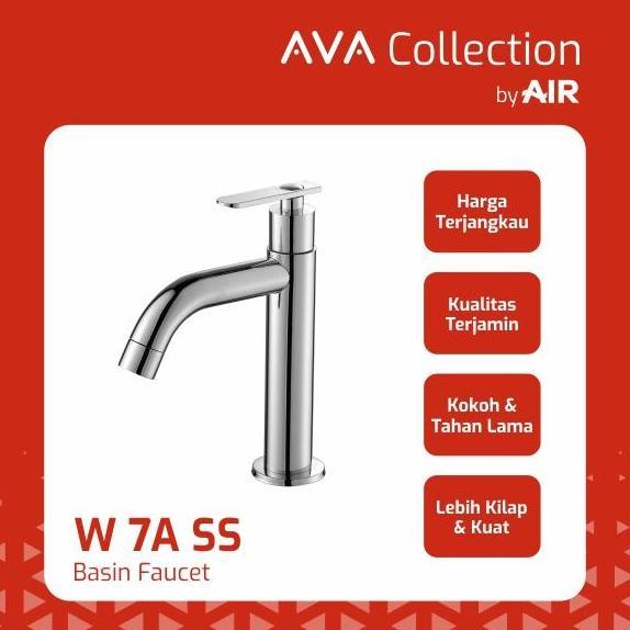 * Ava Collection By Air W 7A Ss Kran Wastafel Modern Stainless Steel Chrome Anti Karat Dengan Cold C