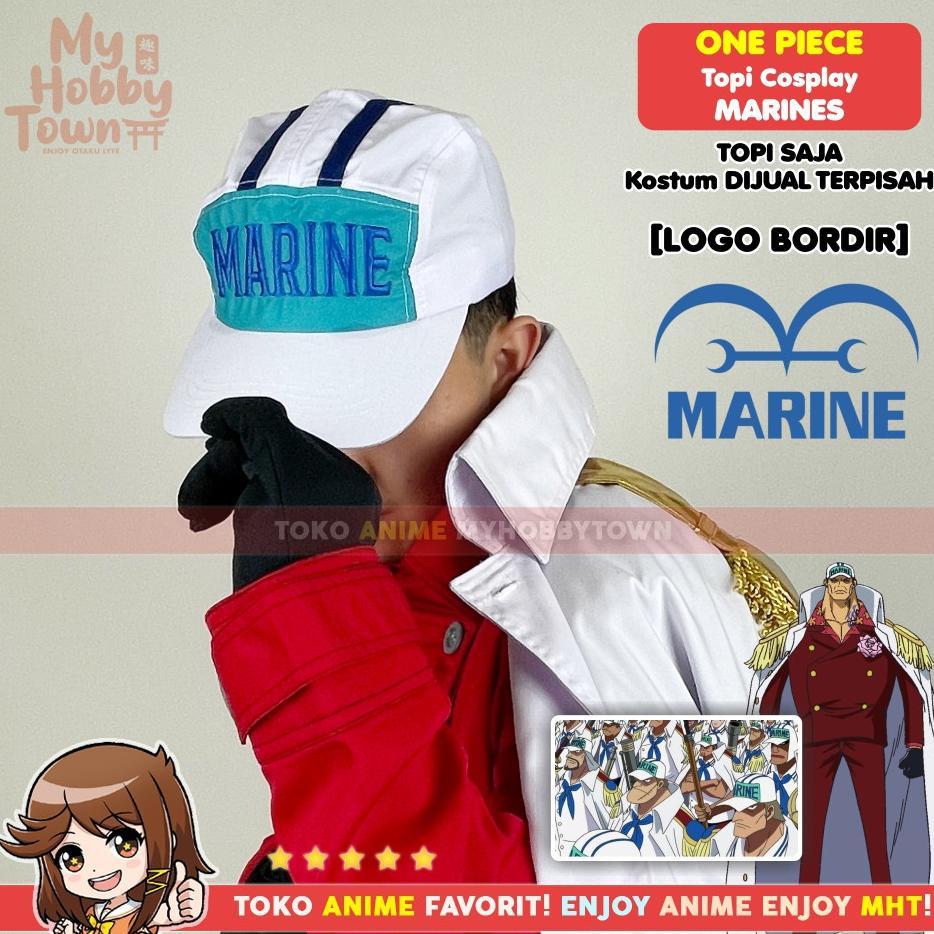 Topi Marine One Piece Cosplay Admiral Akainu Sakazuki Aokiji Kuzan Kizaru Borsalino Topi One PIece D