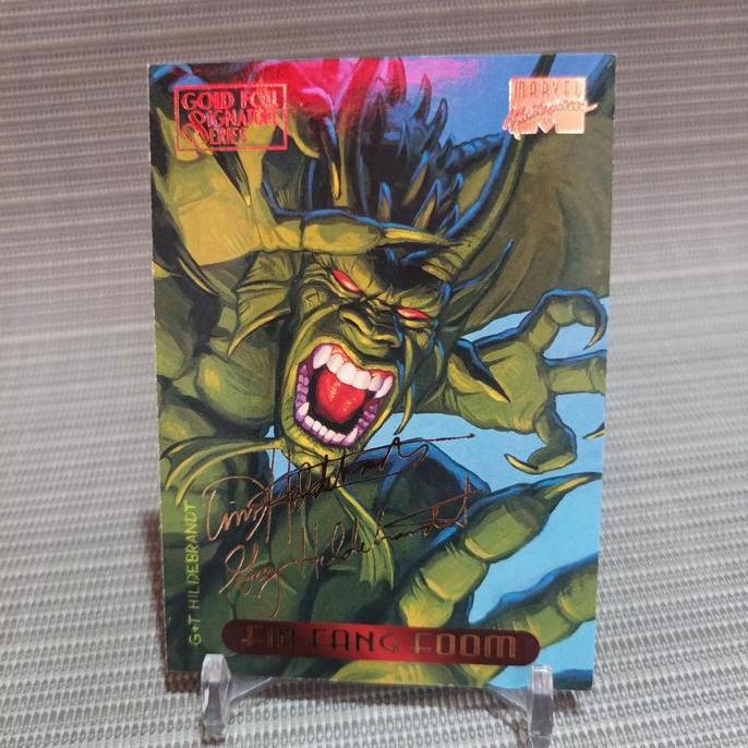 Marvel masterpieces 1994 gold foil signatures fin fang foom