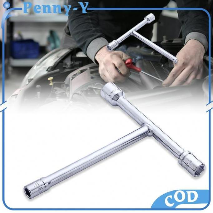 TUMOLOX Kunci Shock T  / Kunci T Mini Cr-V 8 10 12 Mm Sock T Chrome Putih Mobil Motor