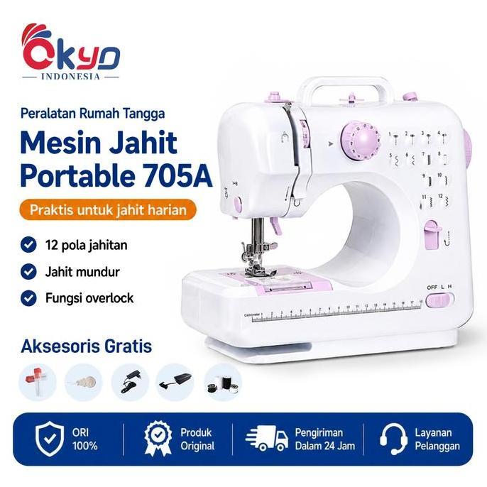 Kavena_store - Okyo Mesin jahit rumah tangga 705A mesin jahit mini obras portabel mesin jahit listri