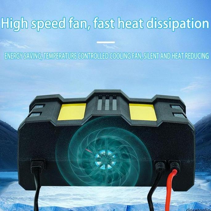VIII_ORCASHINTA - 12V/24V CAR BATTERY CHARGER - HIGHPOWER FAST CHARGING. INTELLIGENT PULSE REPAIR FO