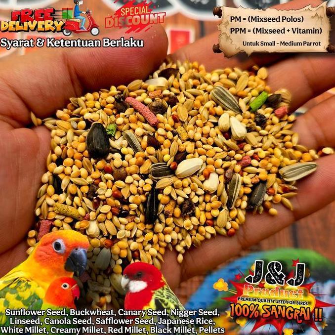 PAKAN BURUNG PARROT PHARMACY MIX 5KG JJ PREMIUM SEED VITAMIN LOVEBIRD