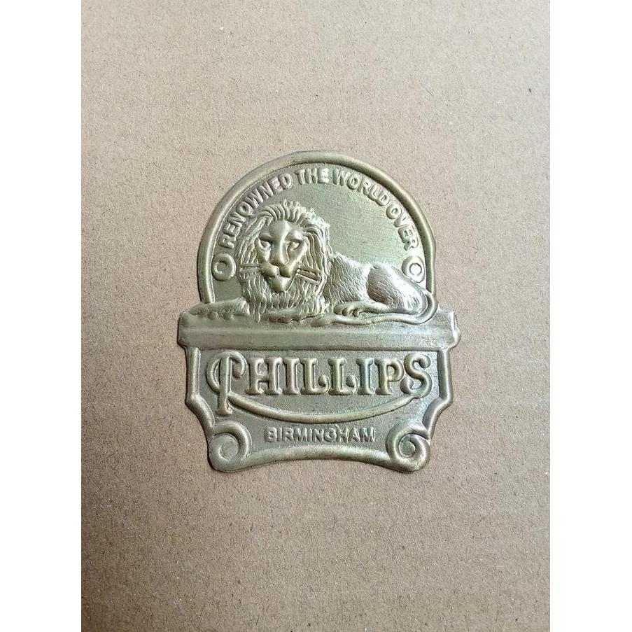EMBLEM PLAT MERK SEPEDA ONTHEL PHILLIPS KUNINGAN