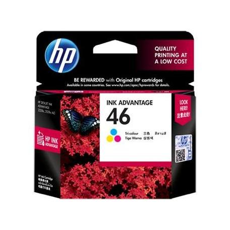 Cartridge HP 46 Colour Original Tinta Printer HP warna