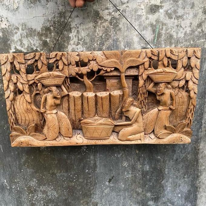#@#@#@#@] dekorasi dinding pandil pasar jaman dulu - pajangan ukiran bali - dekorasi dinding patung 