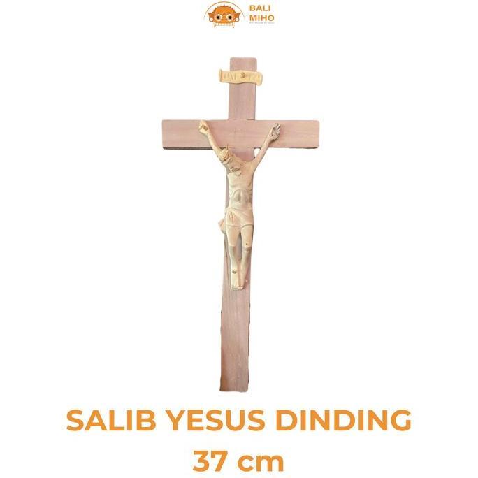 @#@#@#] Pajangan Dinding Salib Yesus 18 x 37 cm - Dekorasi Salib Yesus Kayu - Keranjinan Tangan Sali