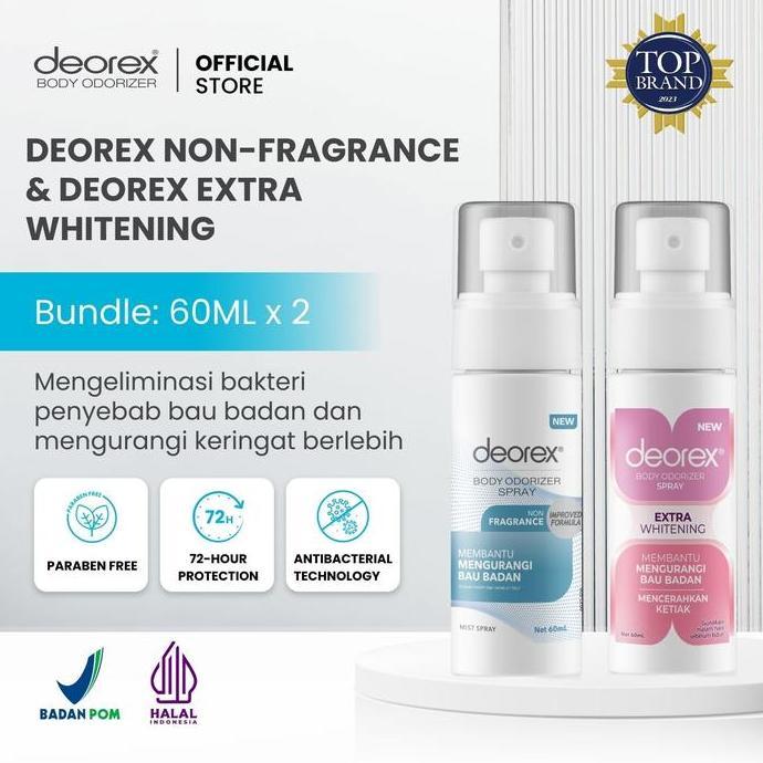 Deorex - Bundling Deorex Extra Whitening & Deorex Non-Fragrance 60 Ml Diskon