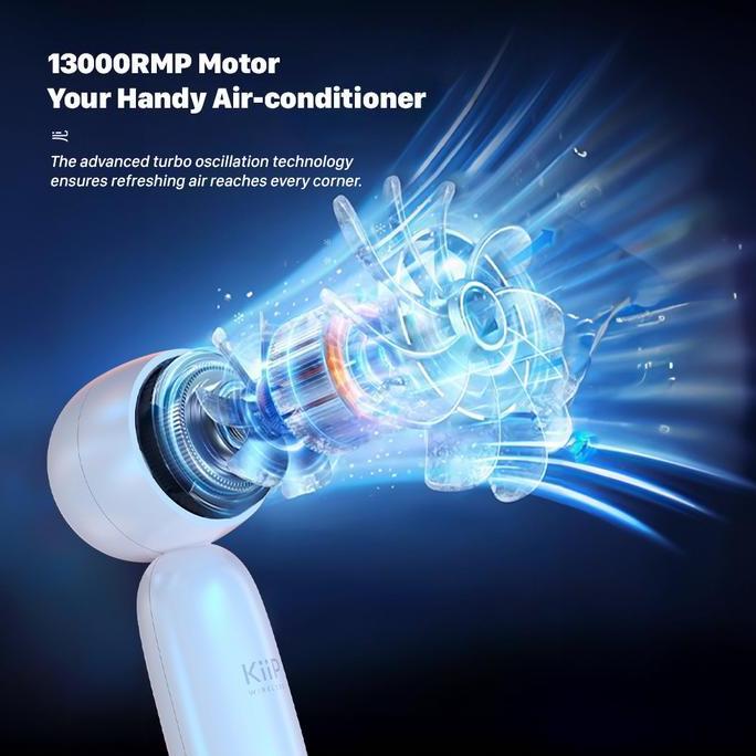 Game- Kiip Fan03 Kipas Angin Mini Portable Rechargeable Fan-5Speed Kipas Genggam Led Display Wind