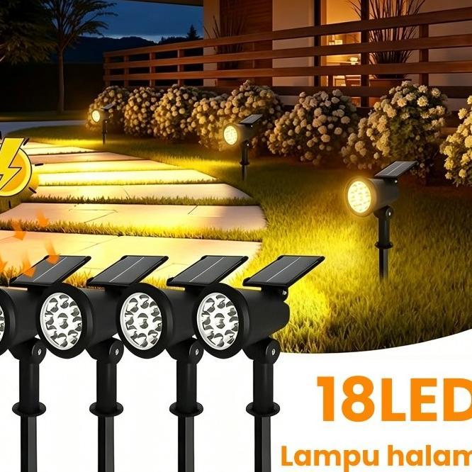 Lampu Taman Tenaga Surya / Lampu Sorot Super Terang Outdoor / Untuk Dekorasi Taman Halaman Rumah Ter