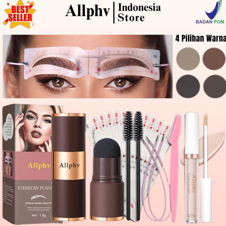 ALLPHV Eyebrow Powder Waterproof Cetakan Alis Pencetak Alis GRATIS 12 Cetak Alis Tempel