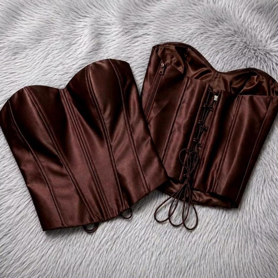 Kamisol Satin Pengantin Mahogany//Kamisol Satin Denim/Kamisol Satin Emerald Gren//Torso Satin Tulang