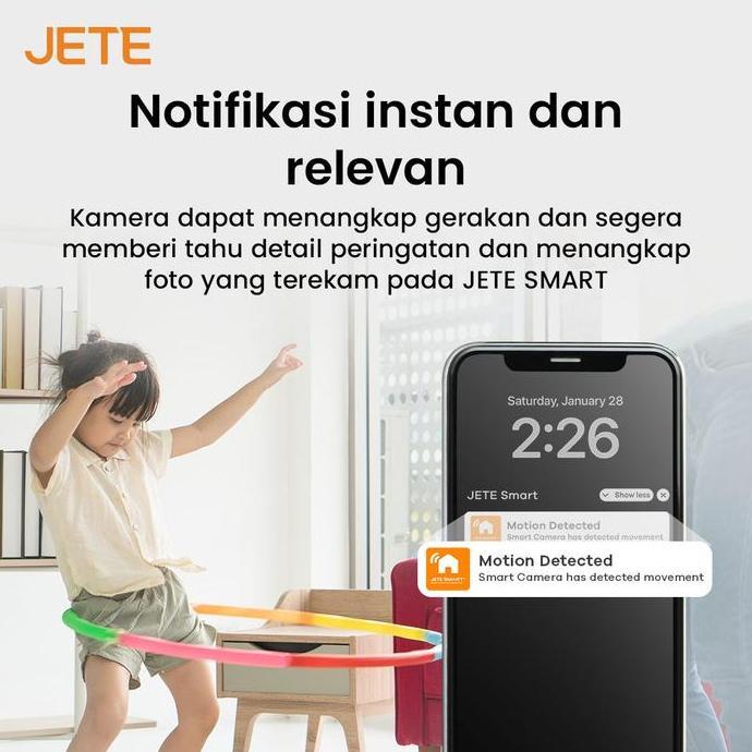 CCTV JETE CT3 Kamera CCTV Indoor 2MP Smart Camera Night Vision CCTV Wifi Jarak Jauh Lewat HP With Mo