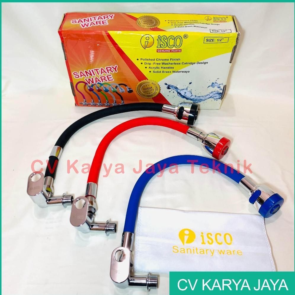 Kran Angsa Isco / Kran Wastafel Shower Elastis / Kran Air Dapur Besi Lapis Karet