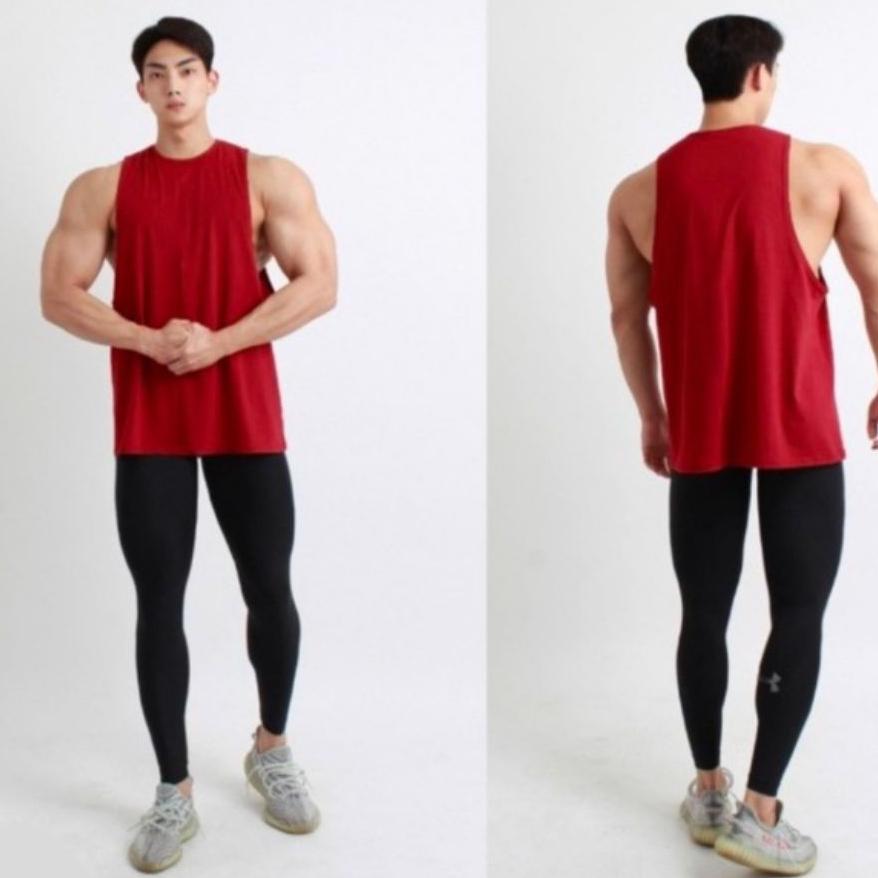 Singlet Pria Low Cut Lekbong Polos / Singlet Pria Polos Tanpa Lengan