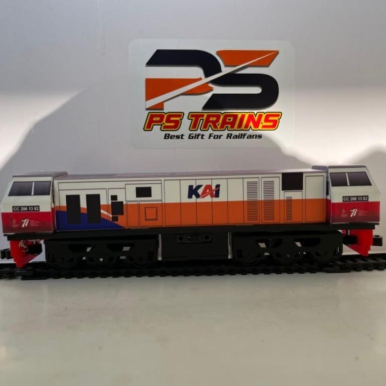 [viral] [ MODE CHARGER ] DOUBLE DINAMO MAINAN LOKOMOTIF KERETA API INDONESIA CC206 HUT RI 78 Handmad