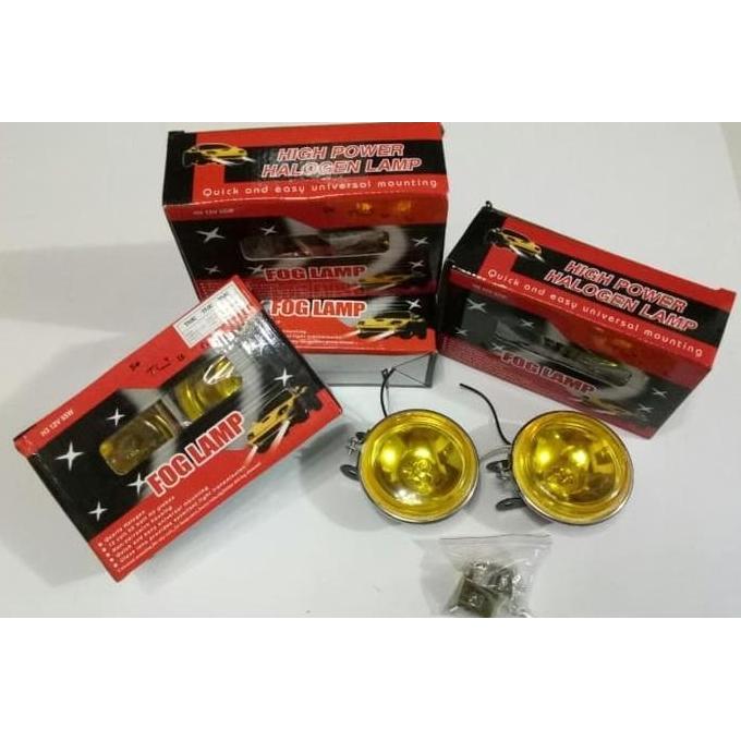 LAMPU SOROT /LAMPU TEMBAK/FOG LAMP HALOGEN 24V/100W H3 BULAT 3" KUNING READY