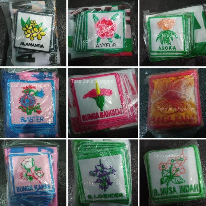 Super Murah, Bet 1 Set Tanda Regu Bendera Tanaman Tumbuhan Pramuka Putri Anyelir Alamanda Asoka Aste