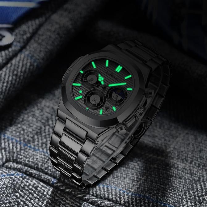 Waer- Cx 922 Jam Tangan Pria Baterai Kalender Chronograph Moon Phase Quartz Luminous Anti Air Tches 
