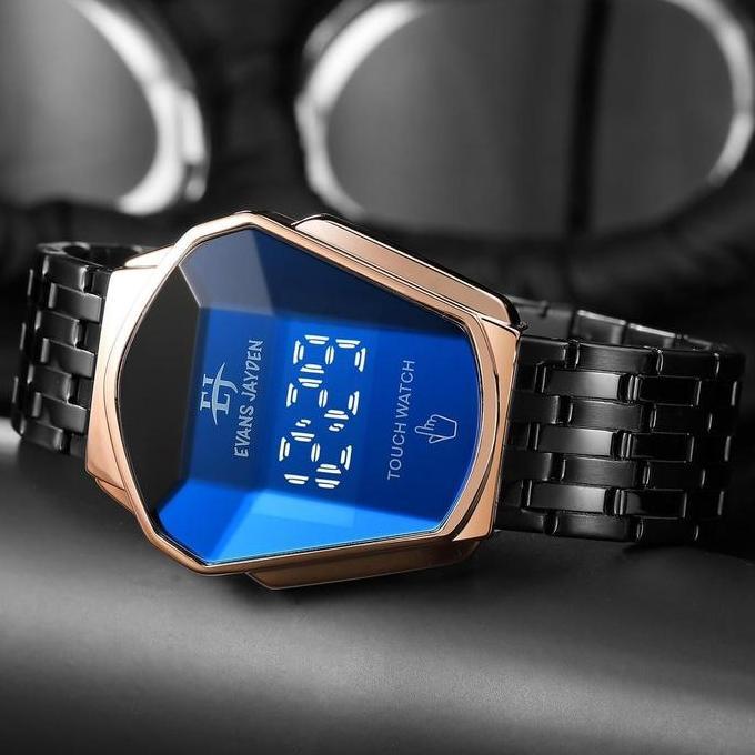 Waer- Evans Jayden Jam Tangan Pria 9953 Rantai Stainless Steel Dital Touch Screen Sapphire Glass Ter