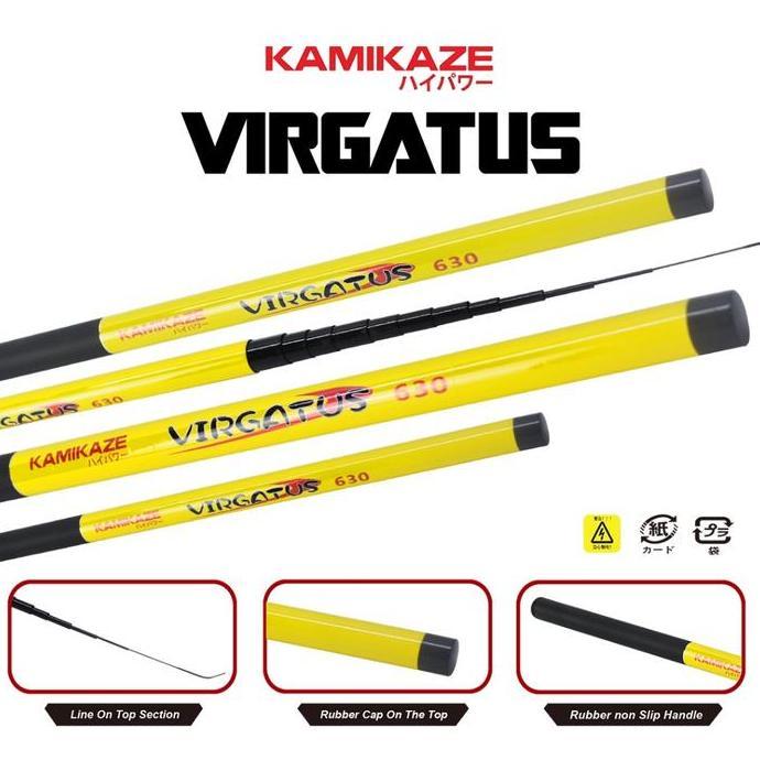 Kamikaze Joran Tegek Virgatus 240Cm - 720Cm Carbon Material Mancing Sungai Kolam Harian