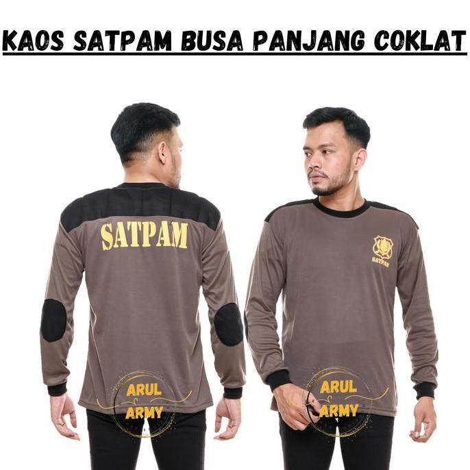 Smith- Cod Baju Kaos Satpam Coklat Kaos Dalaman Security Satpam Coklat Cream Seragam Satpam Coklat C