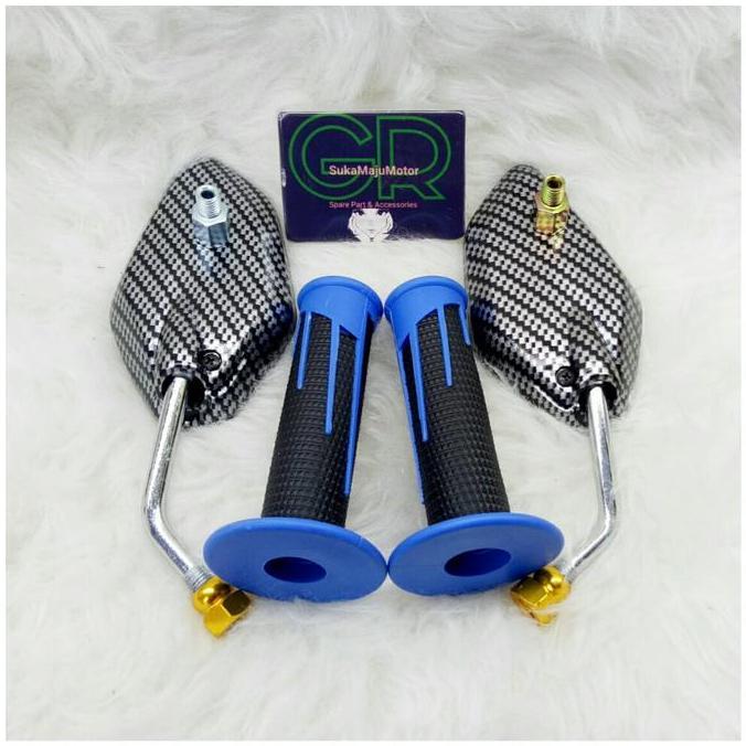VERBENA #GR# spion karbon mini chrome handgrip domino new variasi paket universal yamaha honda Nmax,