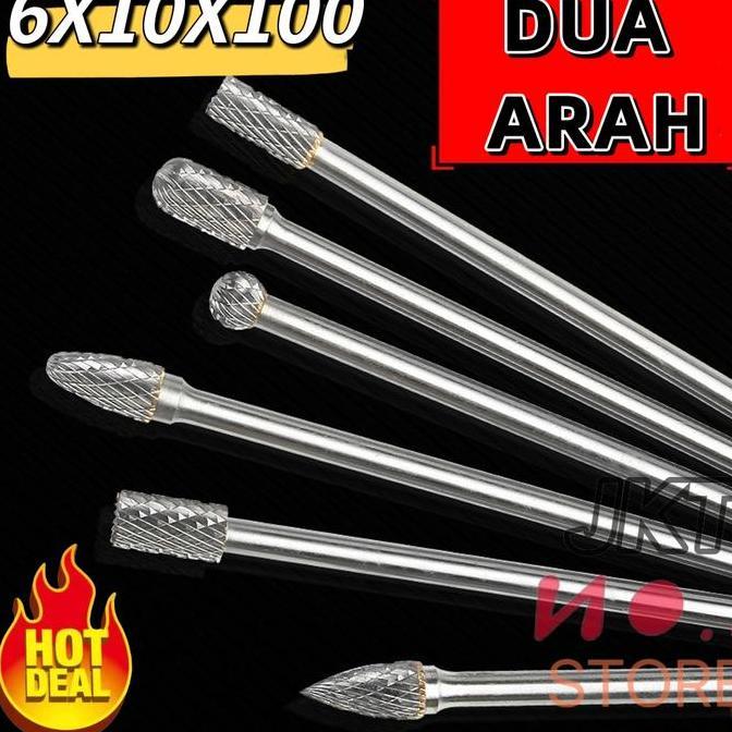 Pwt - 6X10X100Mm Mata Bor Mata Tuner Mata Cuner Rotary Burr Dua Arah