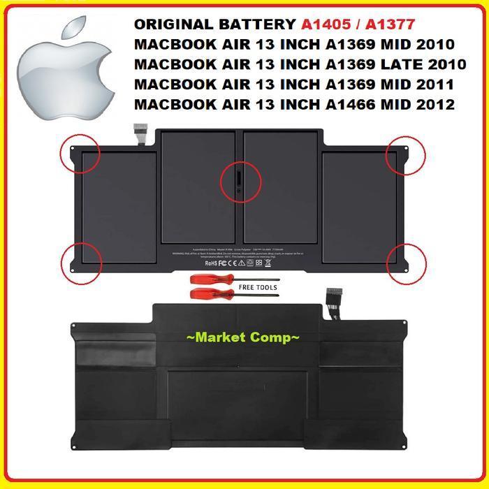 Baterai MacBook Air 13 Mid 2011 A1377 A1405 Battery MacBook Air 13"