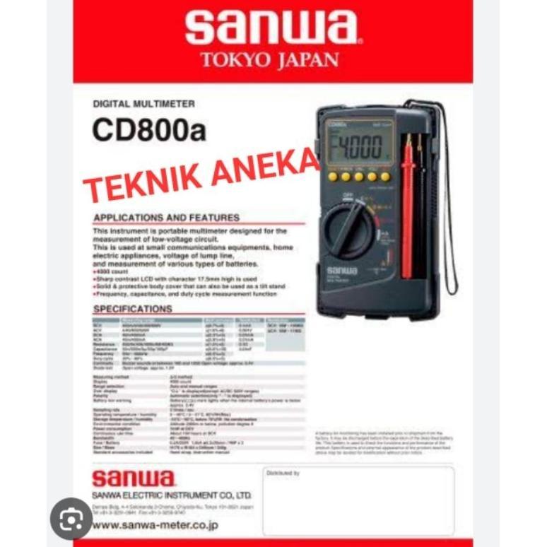SANWA CD800 AVOMETER MULTI TESTER METER DIGITAL CD 800 MULTITESTER