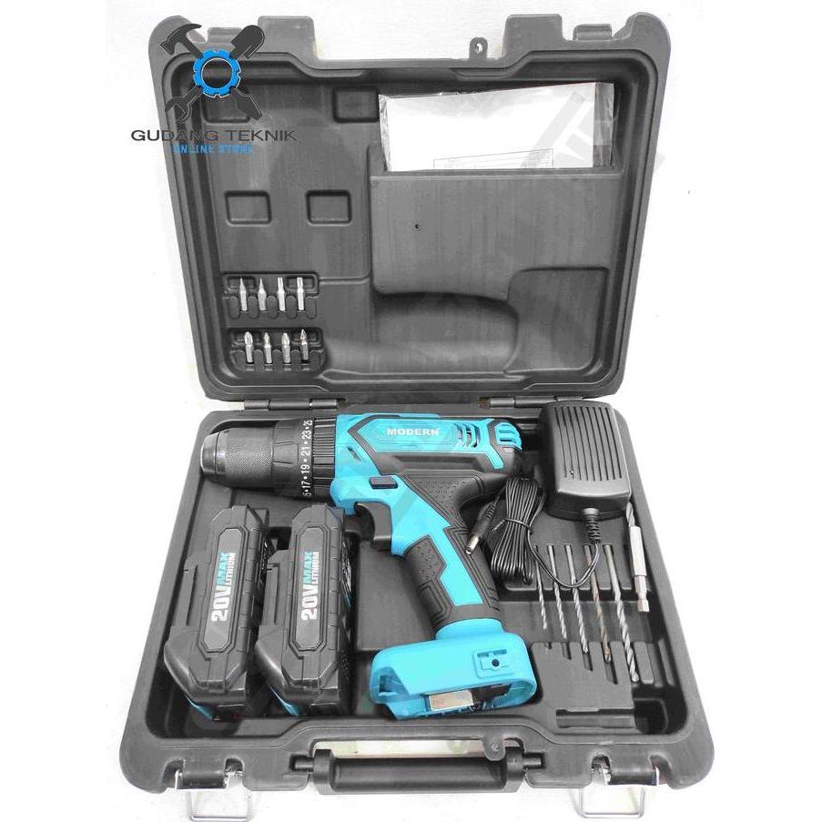 QUIXOTE Modern M-20Li / Mesin Bor Baterai Modern M20Li  Cordless Drill Modern M20 li Bor Cas 20V Mod