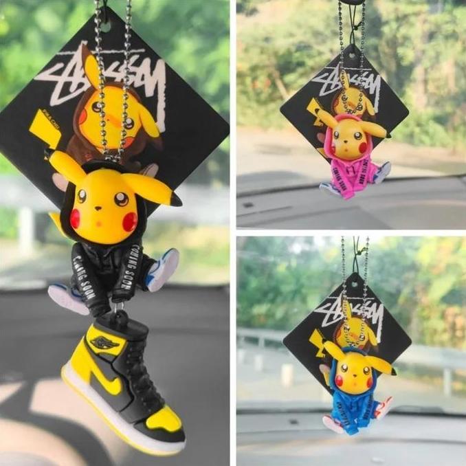 GANTUNGAN KACA SPION TENGAH MOBIL PIKACHU PIKACHU BONEKA BONEKA PIKACHU KECIL BONEKA KARTUN PIKACHU 